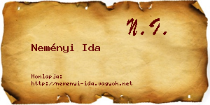 Neményi Ida névjegykártya